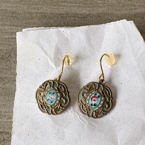 Elegant Gold and Blue Earrings